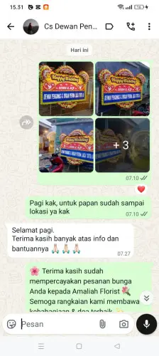 Testimonial Papan Bunga Pernikahan garut
